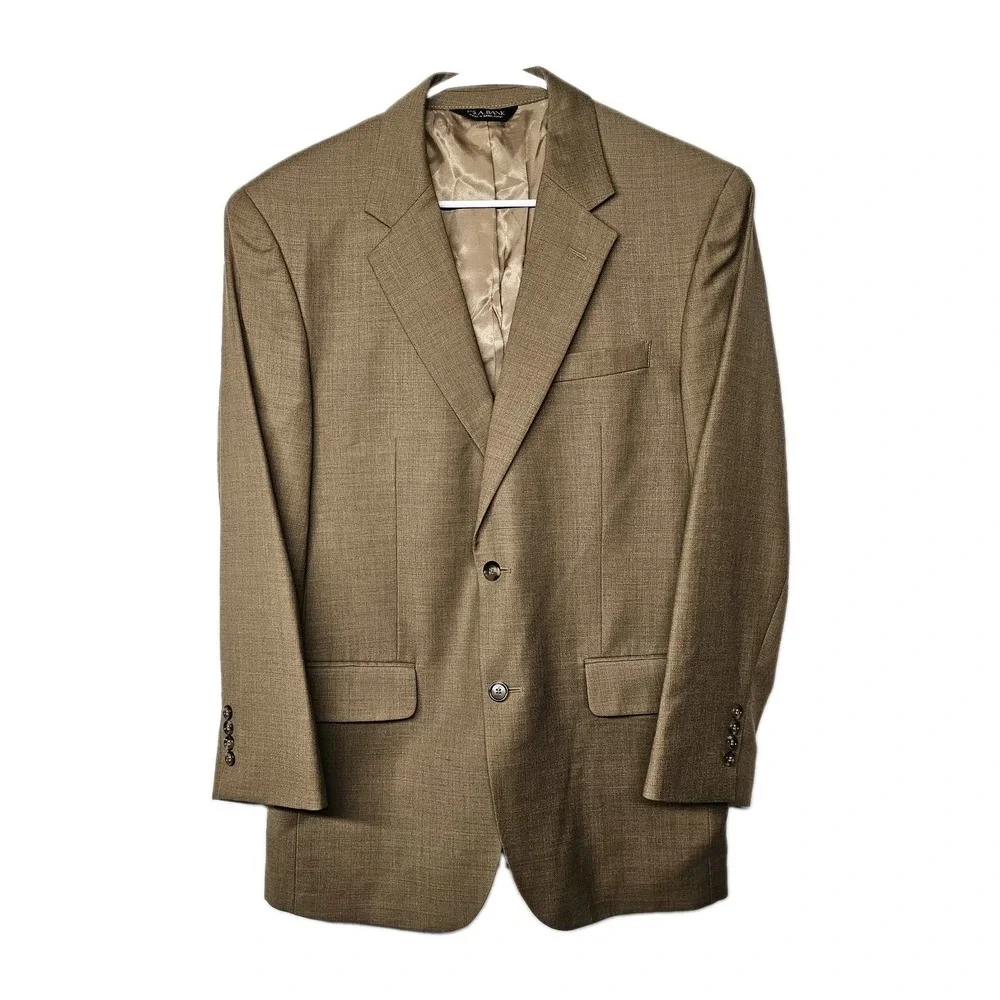 Jos A Bank Sport Coat 40R Brown 100% Wool Blazer Career Single Vent Fully Lined